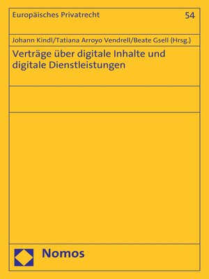 cover image of Verträge über digitale Inhalte und digitale Dienstleistungen